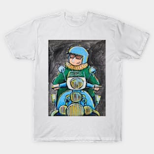 Retro Scooter, Classic Scooter, Scooterist, Scootering, Scooter Rider, Mod Art T-Shirt